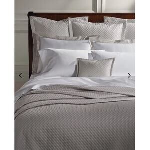 Ralph Lauren Home White Cotton Quilted King Shams Set of 2 - 37" by 22"